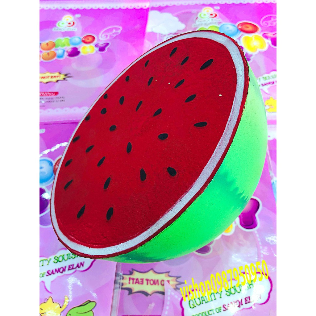 SQUISHY NỬA QUẢ DƯA HẤU KHỔNG LỒ,squishy nửa quả cam,squishy dâu tây,squishy xoái