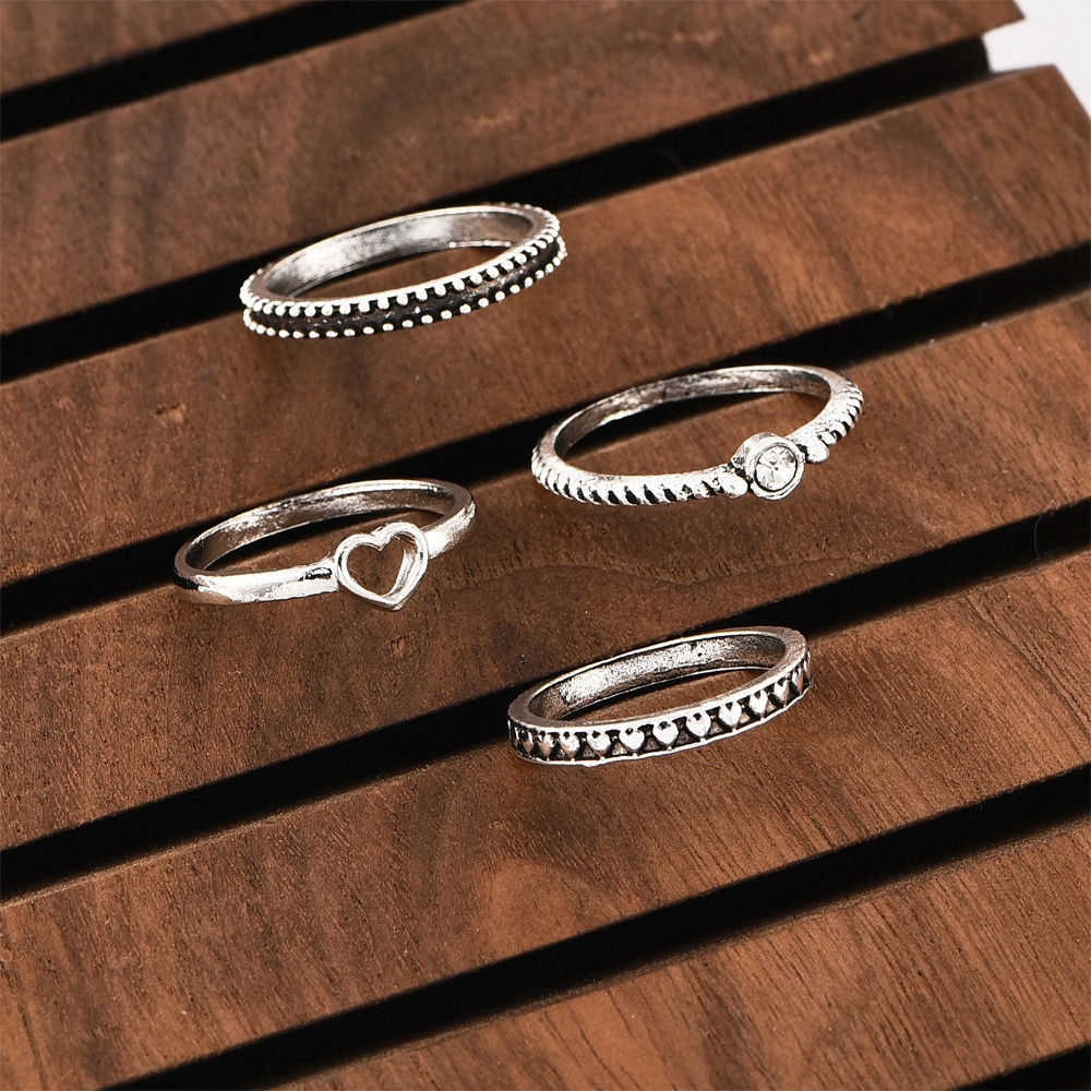Set 4 Nhẫn Bạc Thời Trang Cho Nữ