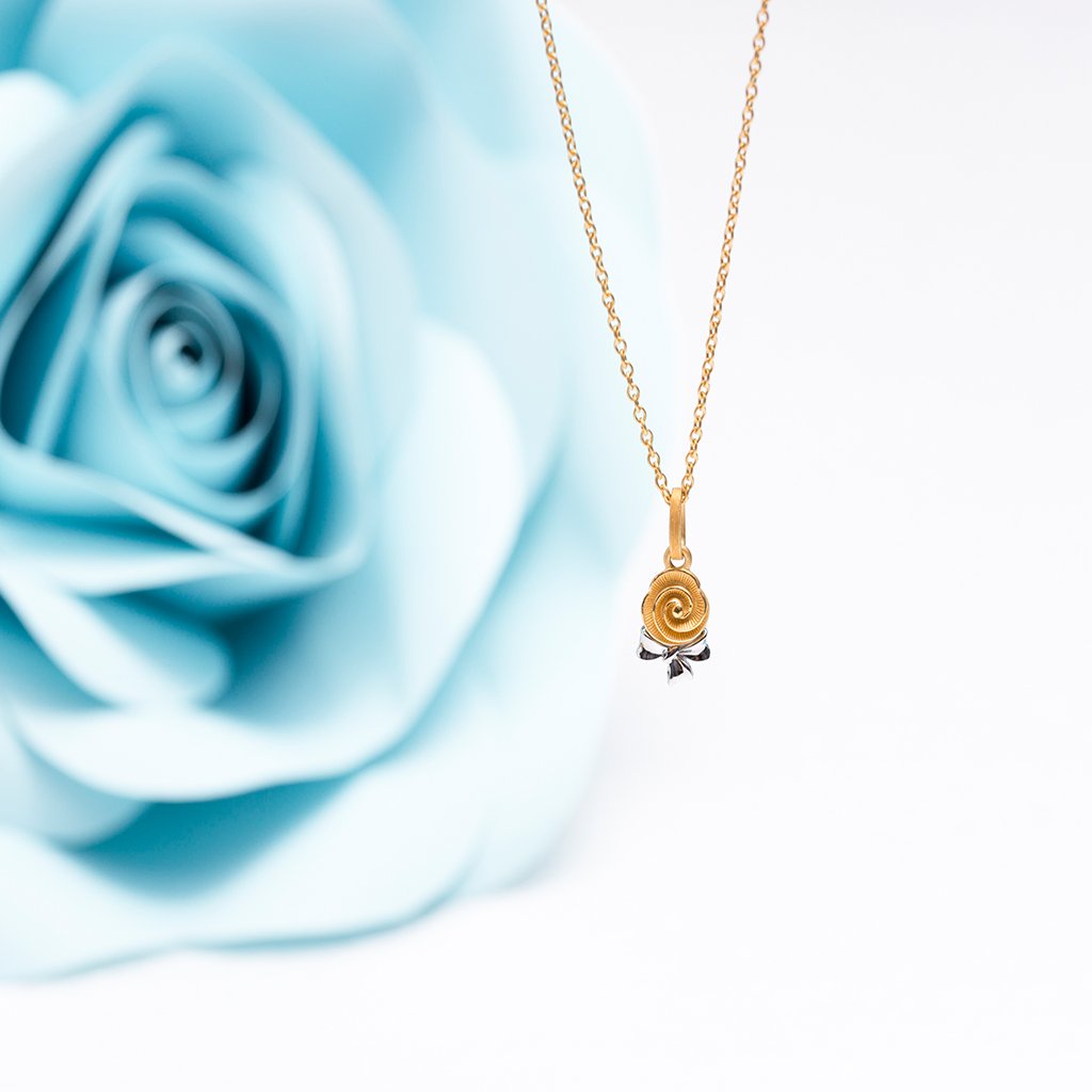 PRIMA Mặt Dây Chuyền Vàng 24K - BST Rose 112 - Hoa Hồng Vàng - 112P0558