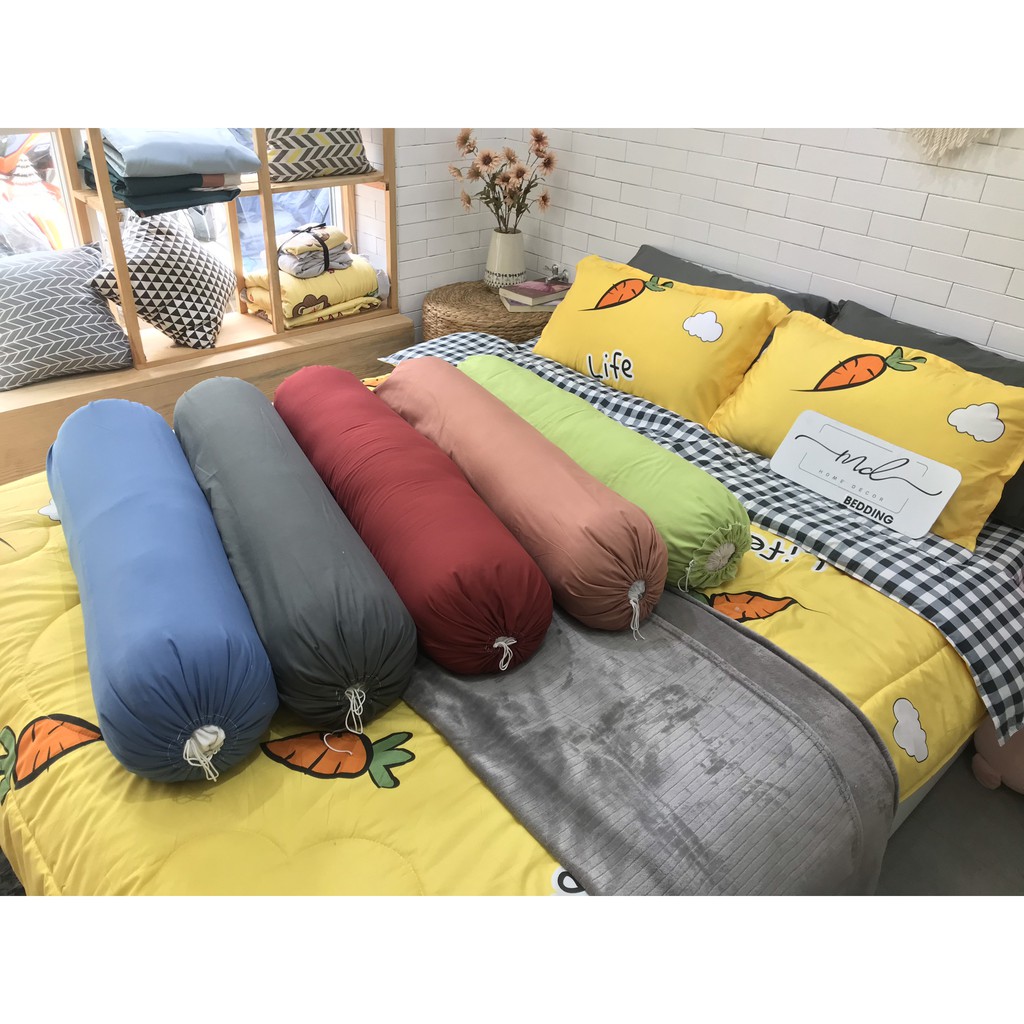 Vỏ Gối Ôm  siêu rẻ mềm mát thấm hút Cotton TiciMD.Decor- Bedding kích thước 35x100cm