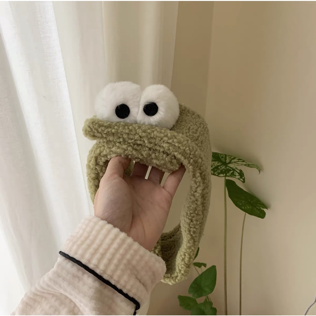 Băng Đô Cài Tóc Rửa Mặt Bằng Vải Lông Cừu Khóa Dán Có Thể Điều Chỉnh Hình Sesame Street Dễ Thương Cho Nữ