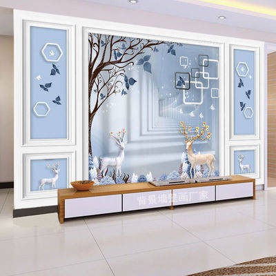 Giấy dán tường giả gạch ◎Tường Tường 10D Tường Bức tranh tường Phòng khách Trang trí Vẽ tranh tường 3d Âm thanh nổi Wall