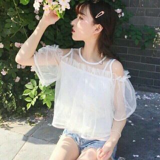 Áo trễ vai lưới công chúa