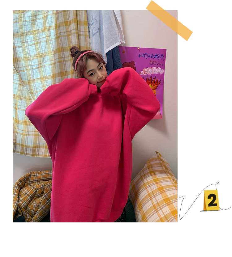 Áo len tay dài cổ tròn dáng rộng 63 màu sắc tùy chọn phong cách thường ngày thời trang cho nữ