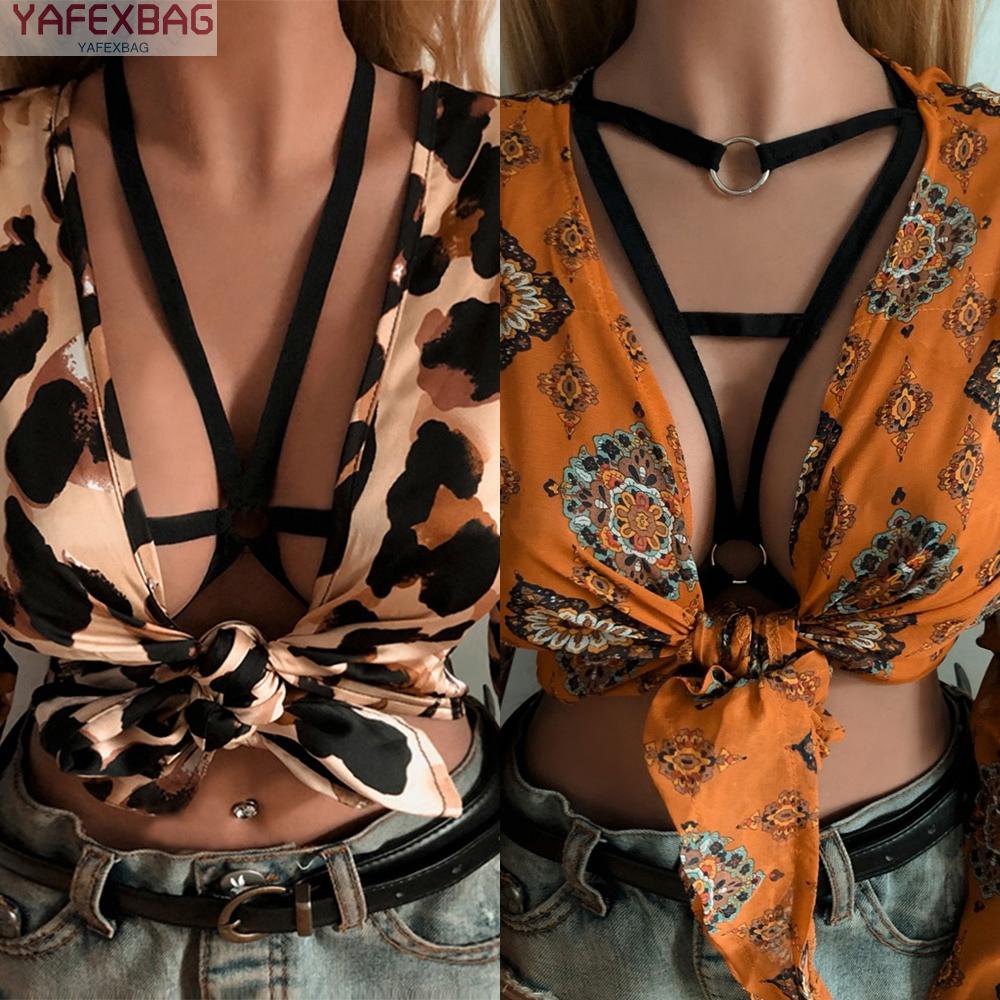 Women Goth Sexy Elastic Harness Bandage Bustier Hollow Cage Bra Tops Bralette