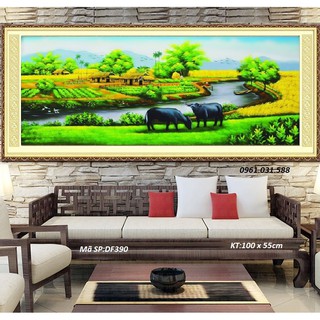 Tranh đính đá Một Góc Quê Hương