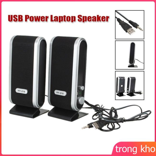 Bộ 2 loa máy tính nguồn USB giắc cắm 3.5mm cho máy tính để bàn/laptop