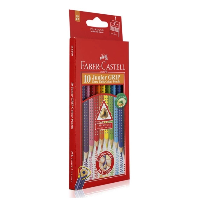 Chì Màu Junior Grip - 10 Màu Dài - Faber-Castell-116260 - Faber-Castell