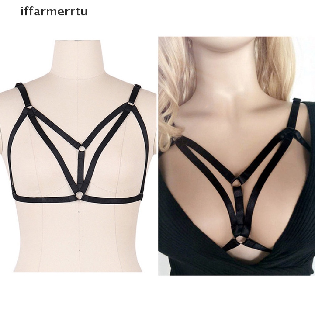 Iffarmerrtu Dây Đai Áo Ngực Co Giãn Màu Đen Gợi Cảm Cho Nữ