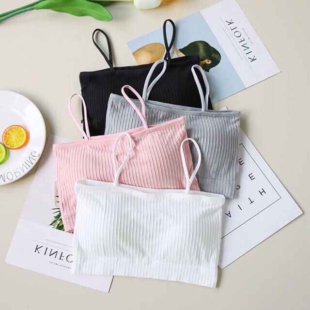 Áo Bra quây cotton siêu xinh, áo lót học sinh dây kẻ tăm (cao cấp) bra 809