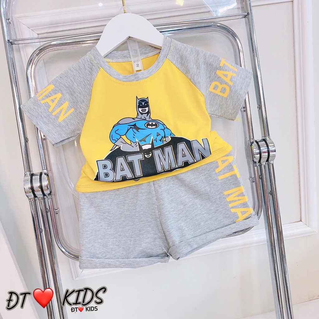 Bộ đồ siêu nhân anh hùng Vải cotton tàu co giãn 4 chiều thấm hút mồ hôi cho bé từ 6-22kg.