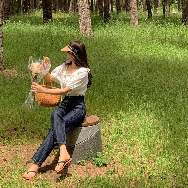 Áo kiểu SUXI tay ngắn cổ tròn dáng rộng phong cách Hàn Quốc thời trang mùa hè ngọt ngào xinh xắn cho nữ