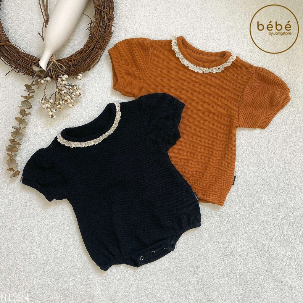 Body cotton tay bồng cổ viền ren điệu xinh cho bé B1224
