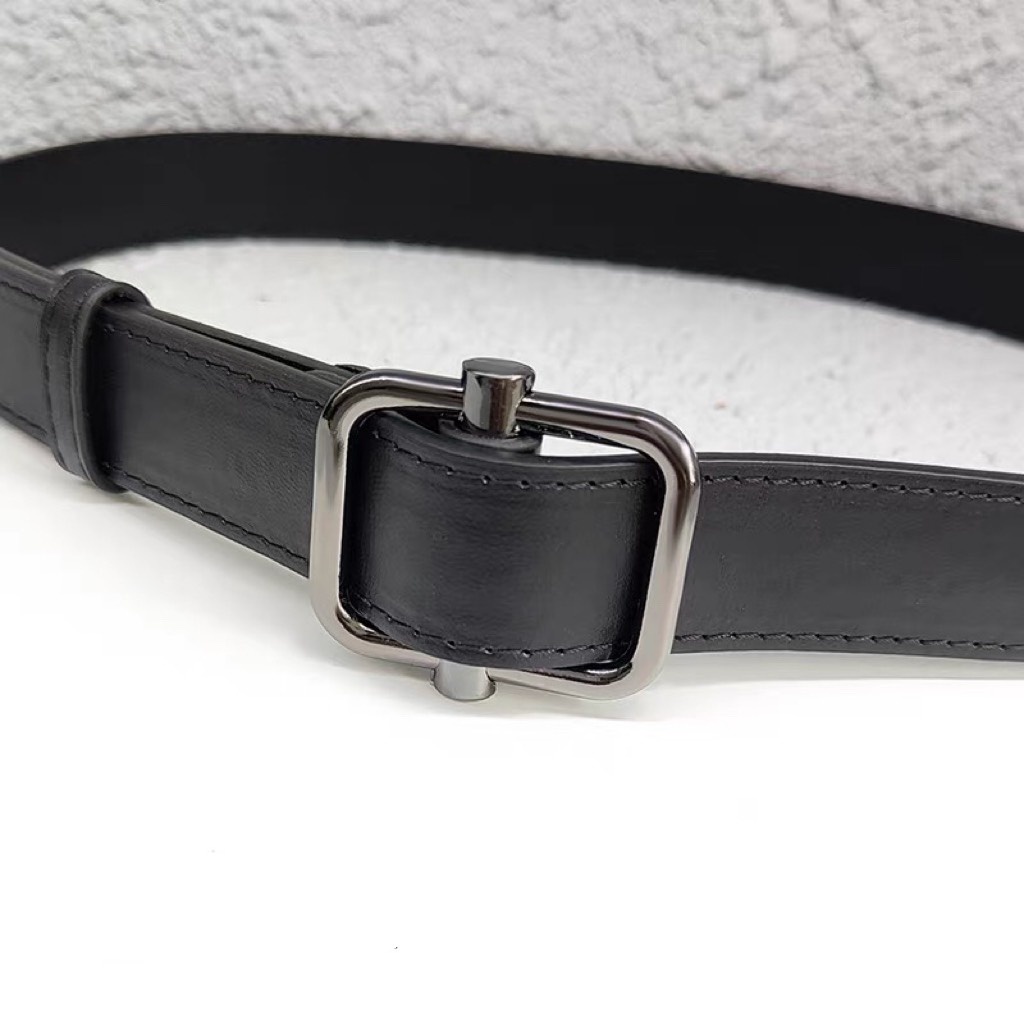 Thắt lưng nam mặt vuông chữ nhật ghi đen nam tính cool ngầu TLN013 - Dây nịt nam đen đi chơi học làm - Thắt lưng trendy