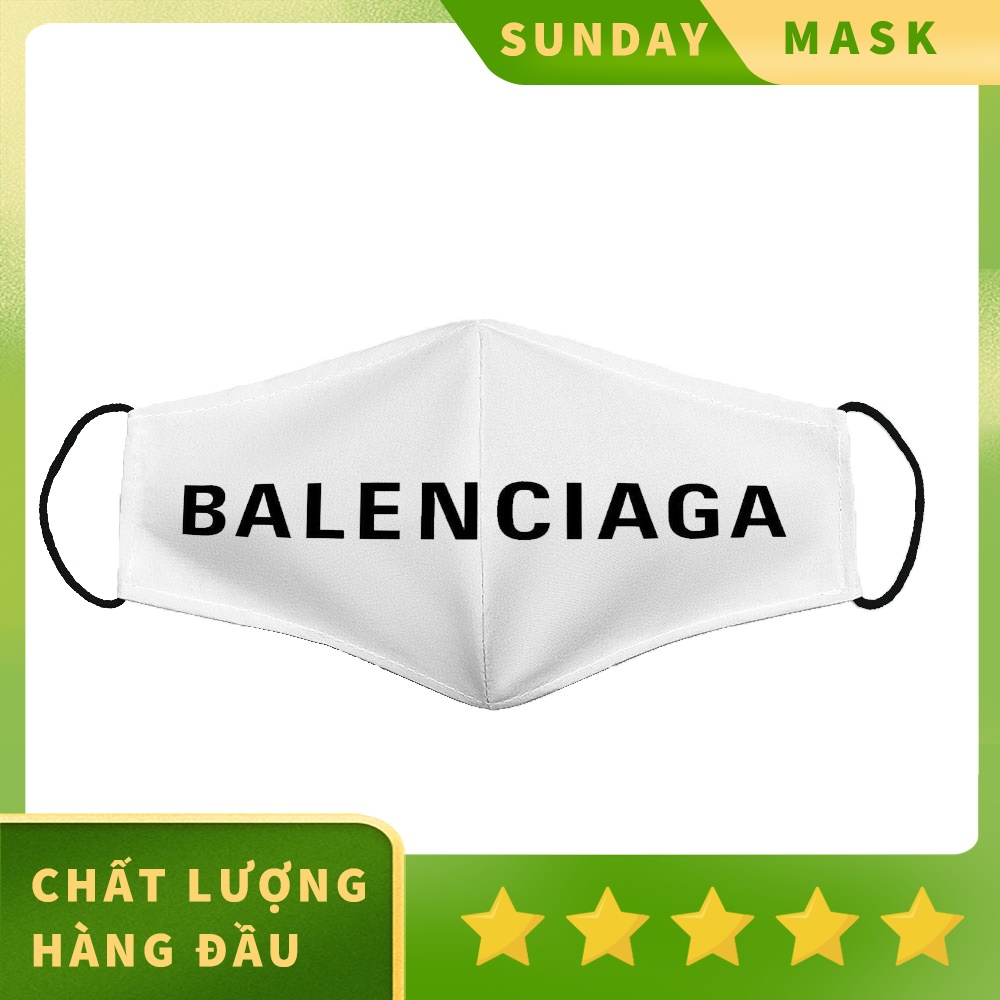 Khẩu Trang Vải Chống Bụi In Hình B.a.l.e.n.c.i.a.g.a_1 SUNDAY Vải Cotton 100%, Kháng Khuẩn, Có Thể Giặt Và Tái Sử Dụng D