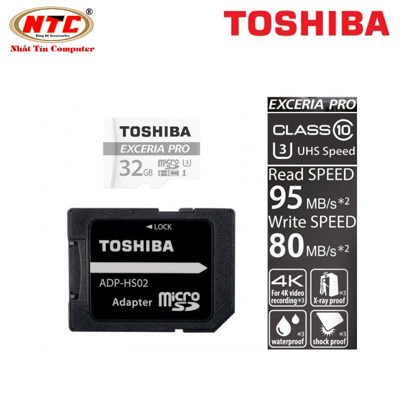 Thẻ nhớ MicroSDXC Toshiba Exceria Pro M401 64GB UHS-I U3 4K 95MB/s (Trắng)