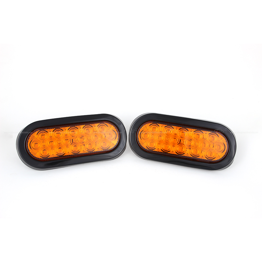 Combo 2 Đèn Led Hình Oval Xe Tải VIAIR VI019 12V Màu Vàng Nhập Khẩu Chính Hãng