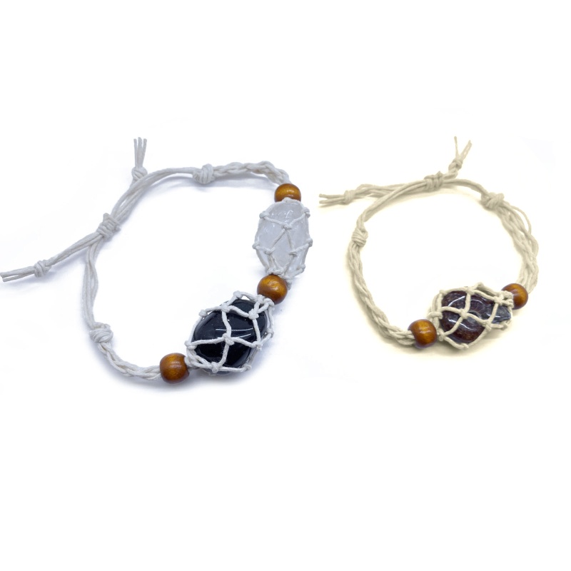 Blg Vòng Tay Dây Đá Thạch Anh Tự Nhiên Dệt Bằng Tay Bỏ Túi