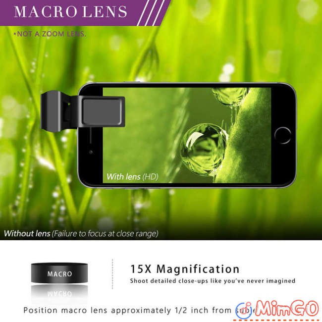 IPHONE Ống Kính Góc Rộng 52uv 0.45x 15x Macro 1 Cho Điện Thoại Samsung 2