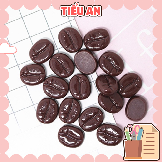 Charm (C217) slime/ Dụng Cụ Charm Trang Trí [Ko Keo &amp; Nút] Hình Bảng Hiệu &amp; Hạt Cà Phê (1.3x1.6 cm)