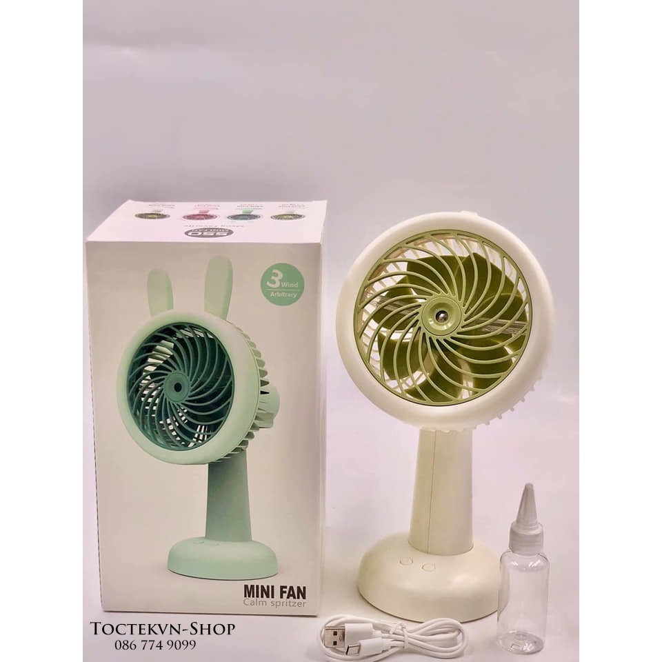 Giá sốc: Quạt Phun Sương Mini Tích Điện Để Bàn Đa Năng, 3 Cấp Độ Gió đảo chiều