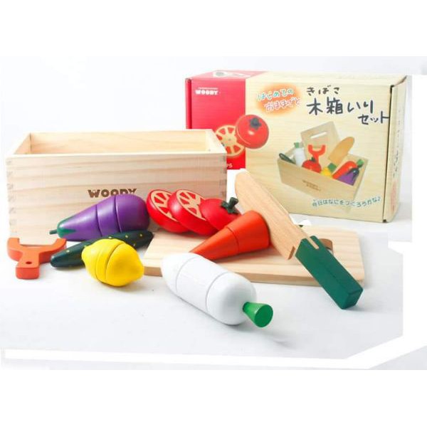 Bộ Cắt Hoa Quả Bằng Gỗ Tự Nhiên Hàng Xuất Nhật - Woody Toy