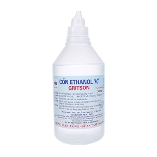 CỒN 70 ĐỘ ETHANOL GRITSON 500ML CÓ VÒI XỊT PHUN SƯƠNG SÁT KHUẨN TAY NHANH VÀ VẬT DỤNG
