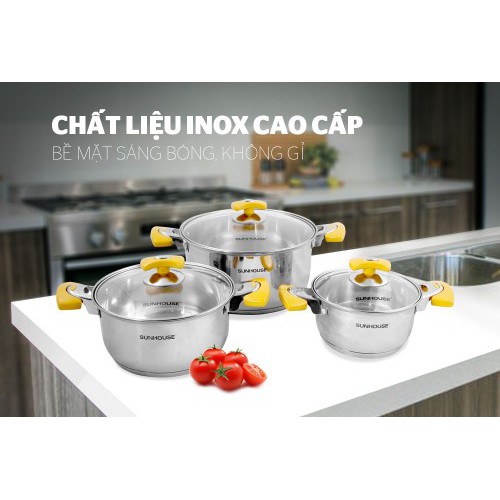 BỘ NỒI INOX 5 ĐÁY SUNHOUSE SH787