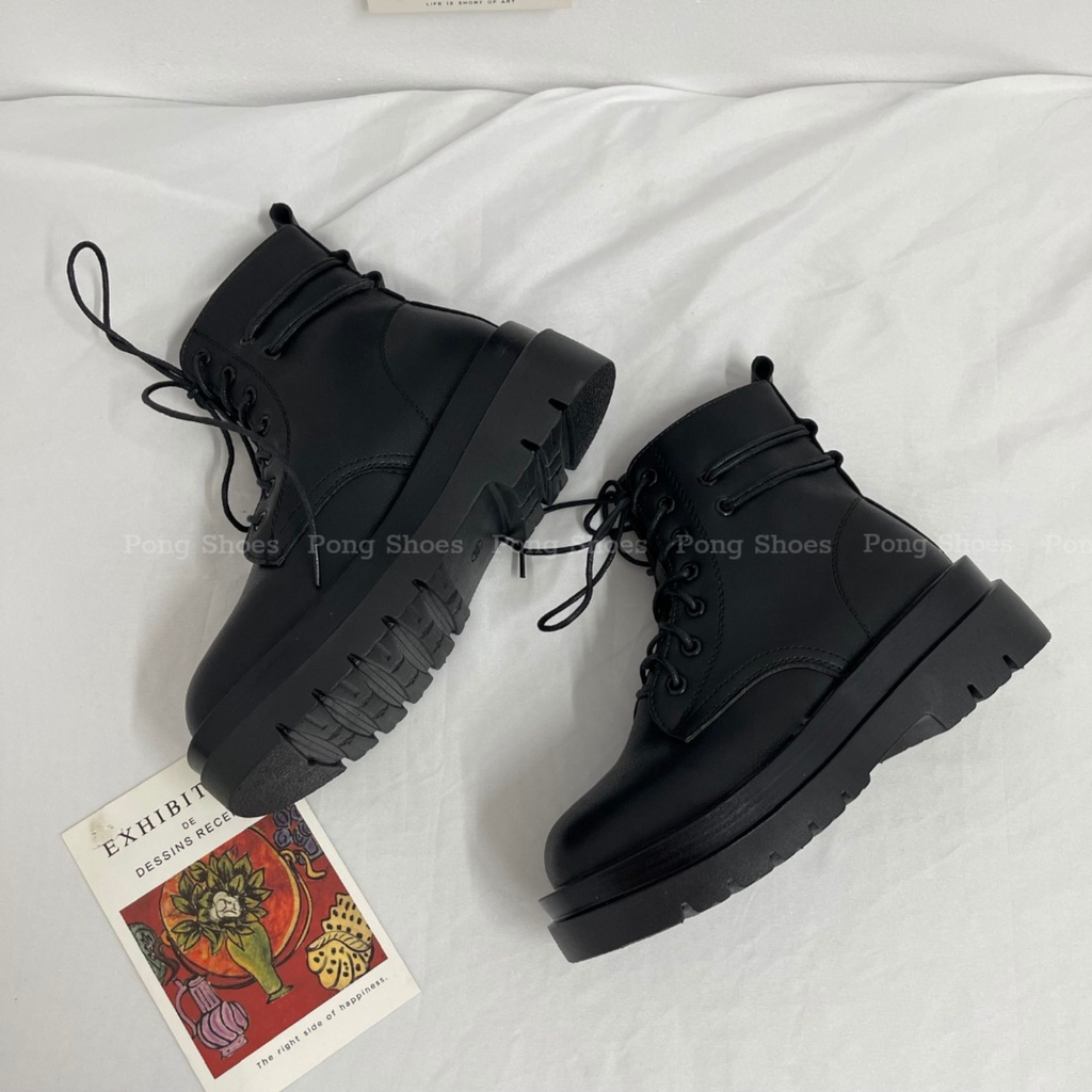 Giày Bốt phong cách Ulzzangs màu đen be FULL HỘP 1142 | BigBuy360 - bigbuy360.vn