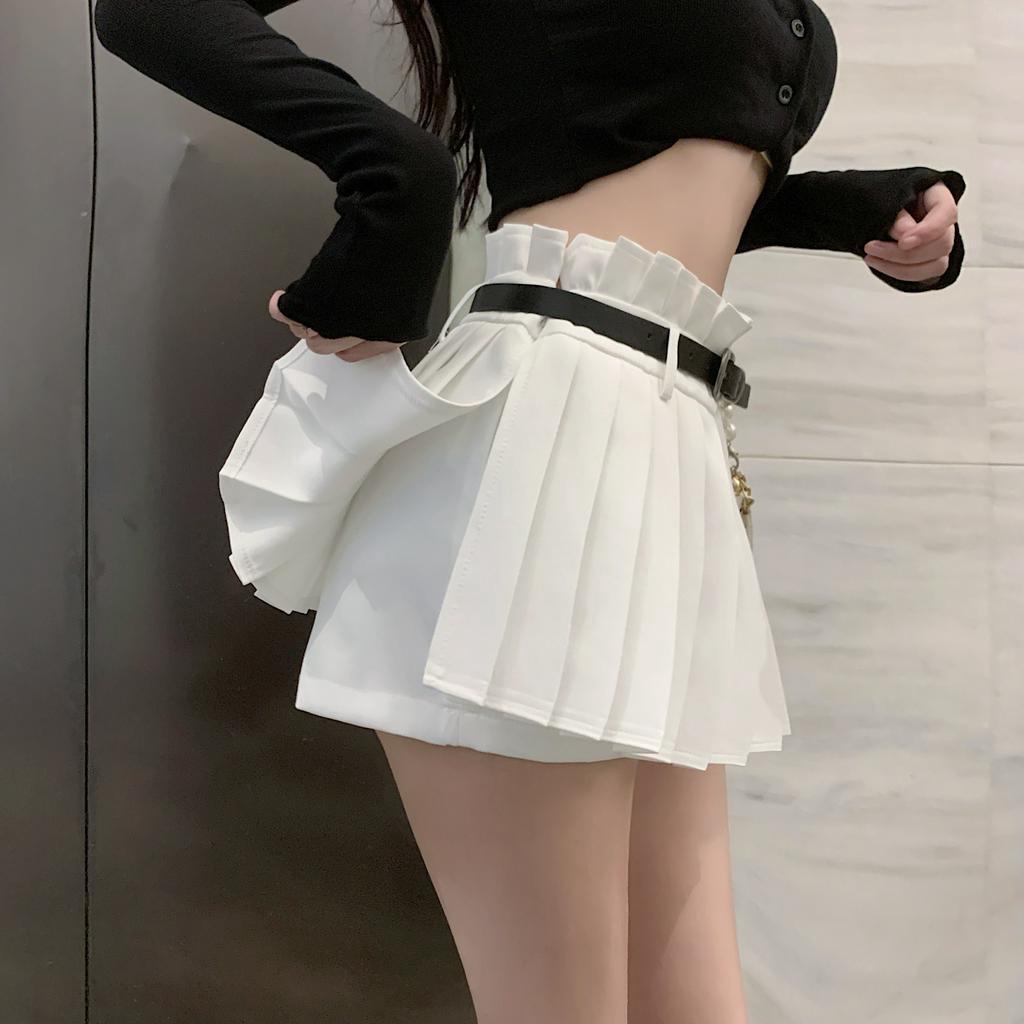 Cocory vn Chân Váy Chữ A Xếp Ly Màu Trắng Thời Trang Mùa Hè Quyến Rũ Cho Nữ