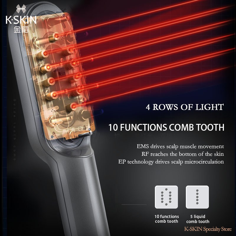 Lược Chải Tóc K-SKIN Kích Thích Mọc Tóc Chống Rụng Kích Thích RP RF EMS