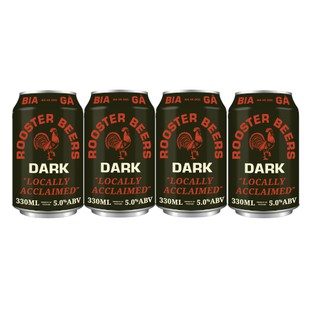 Lốc 4 lon bia Rooster Dark (Bia gà đen) 5% (330mlx4)