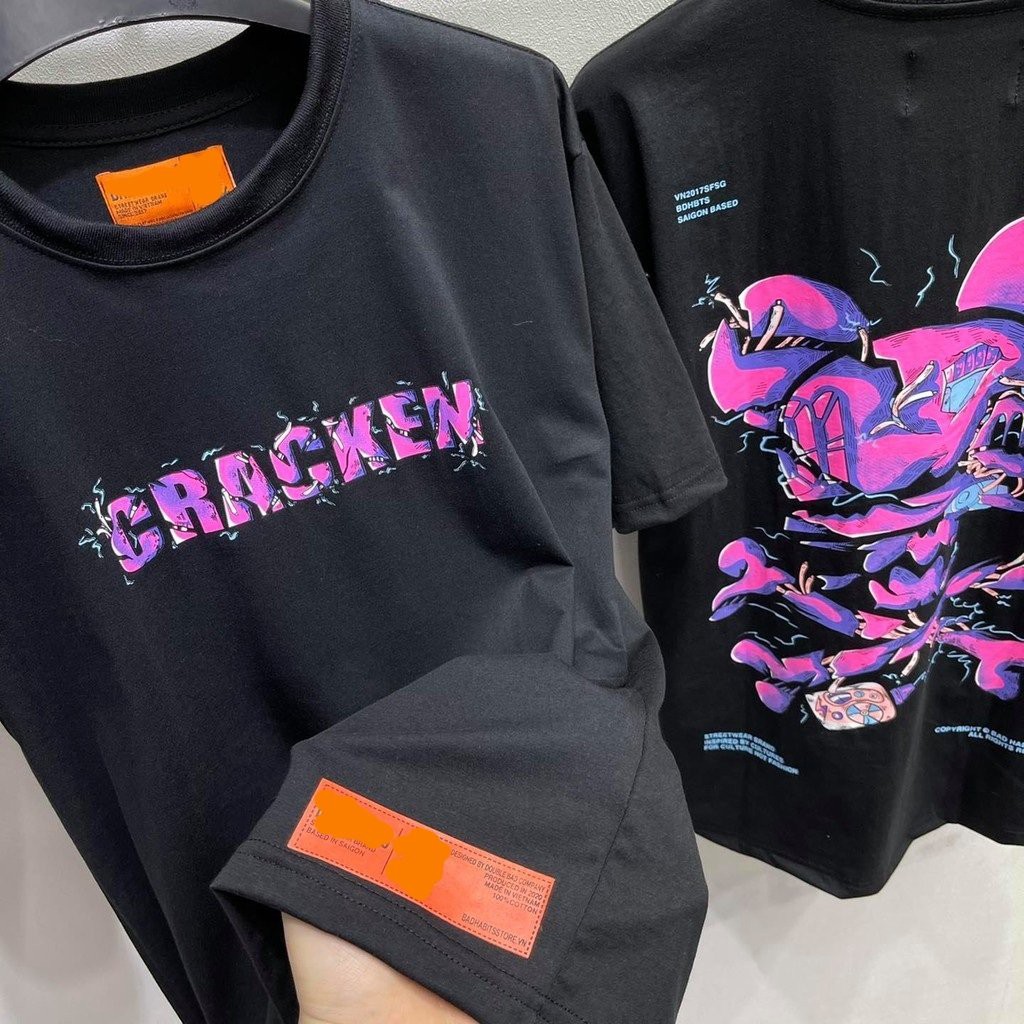 Áo Thun Craken màu đen ẢNH THẬT ÁO SHOP CHỤP KÈM | BigBuy360 - bigbuy360.vn