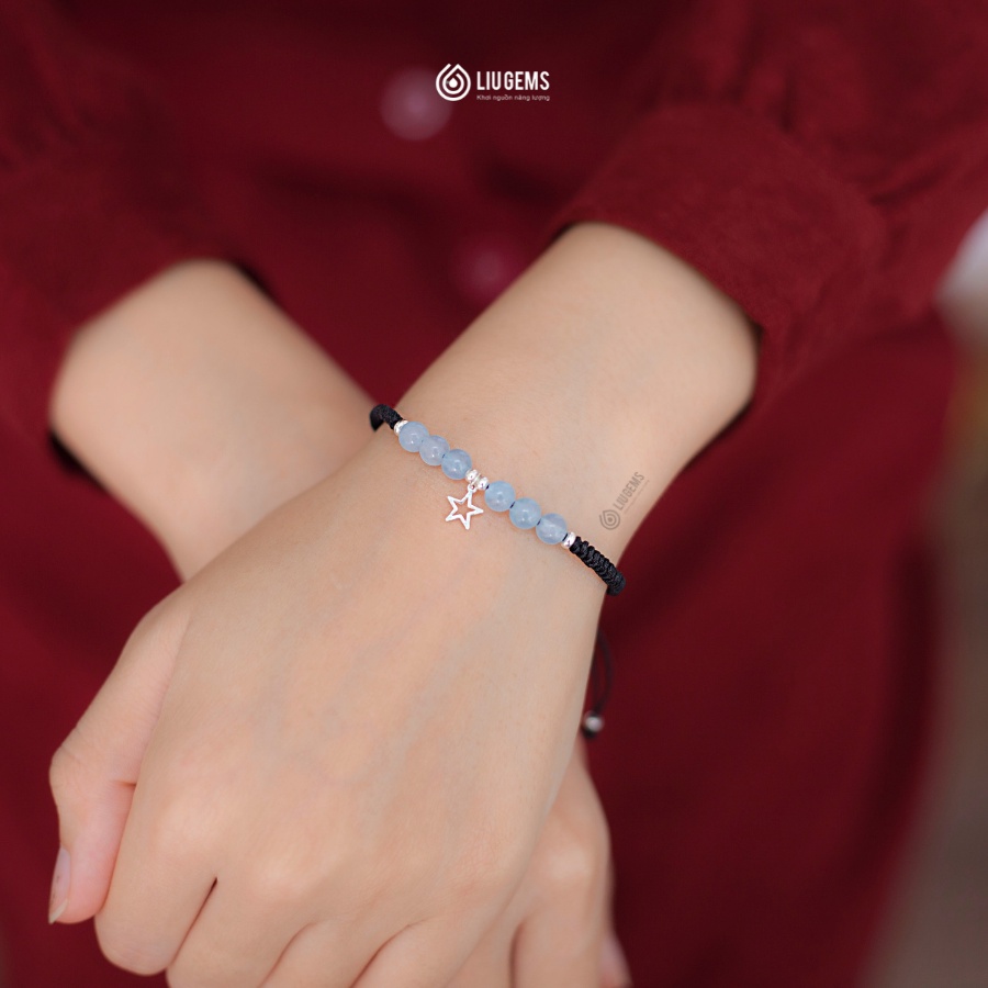 Vòng Tay Chỉ Đỏ May Mắn 6 Hạt Đá Phong Thuỷ Đồng Tâm Kết Nối Liugems Cho Nam Nữ Mang Đến Năng Lượng