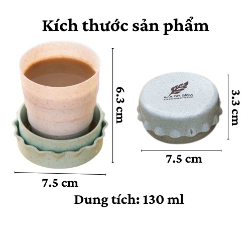 Cốc uống nước 🥛SALE🥛 Cốc lúa mạch gấp gọn thông minh đa năng bỏ túi nhỏ gọn tiện dụng an toàn cho sức khỏe