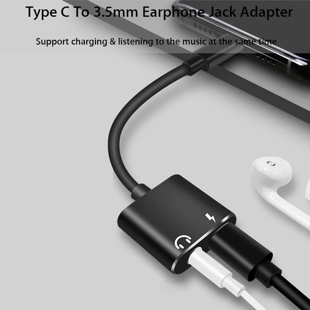 Đầu Chia Cổng Âm Thanh Type C Sang Cổng 3.5mm 2 Trong 1 Cho Tai Nghe Huawei Xiaomi