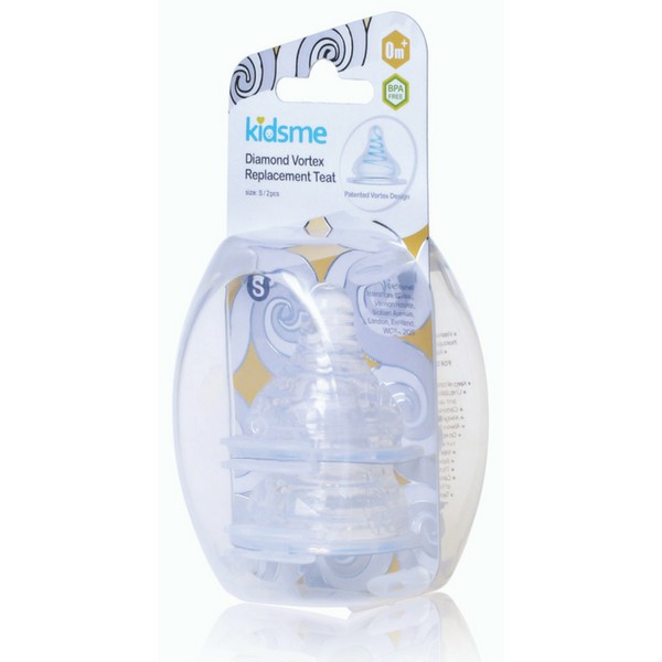 Núm ty silicone bình sữa kim cương cổ rộng Kidsme