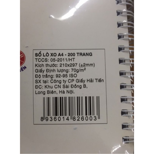Sổ Tay Ghi Chép A4 Gáy Xoắn 200 Trang - Kẻ Ngang - Màu Ngẫu Nhiên