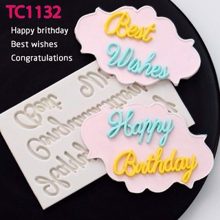 Khuôn Silicone Chữ Happy Birthday Best Whishes Congratulations