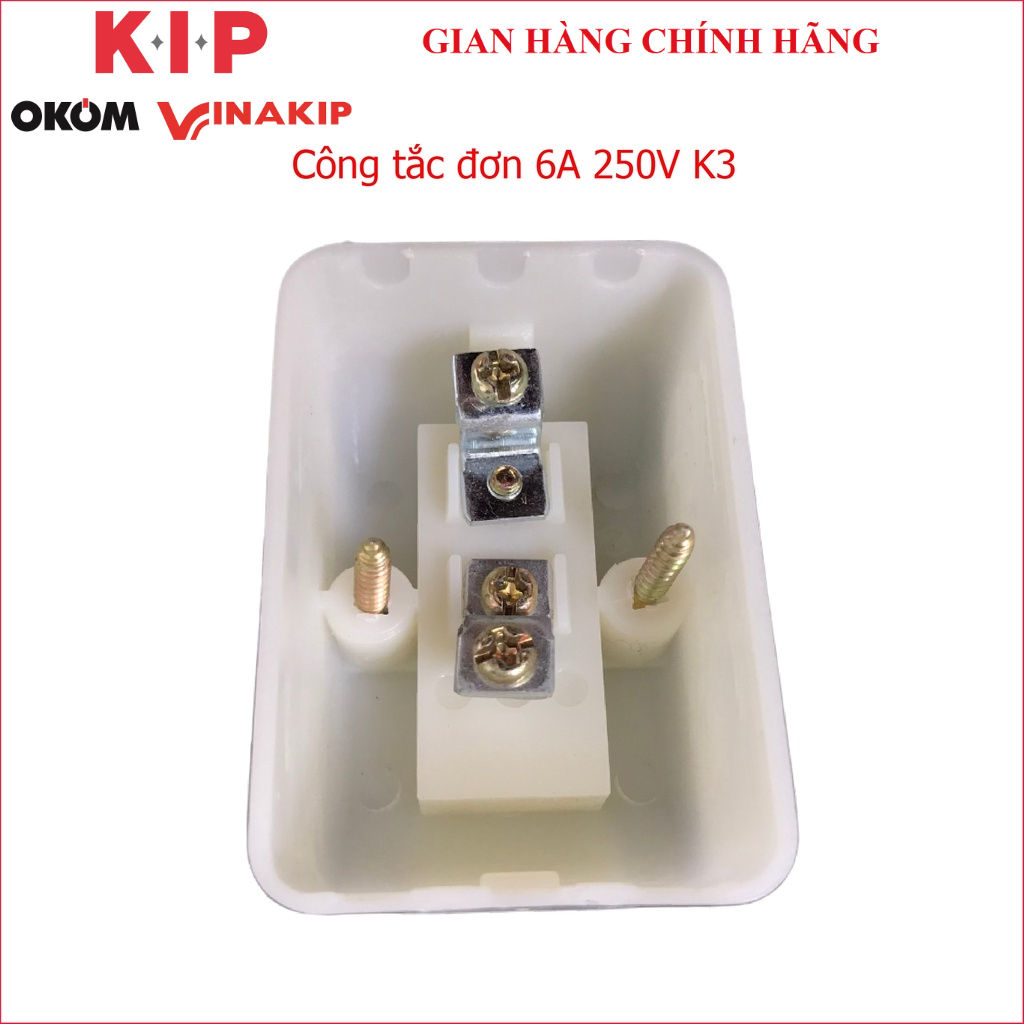 Công tắc đơn VINAKIP 6A 250V kiểu 3