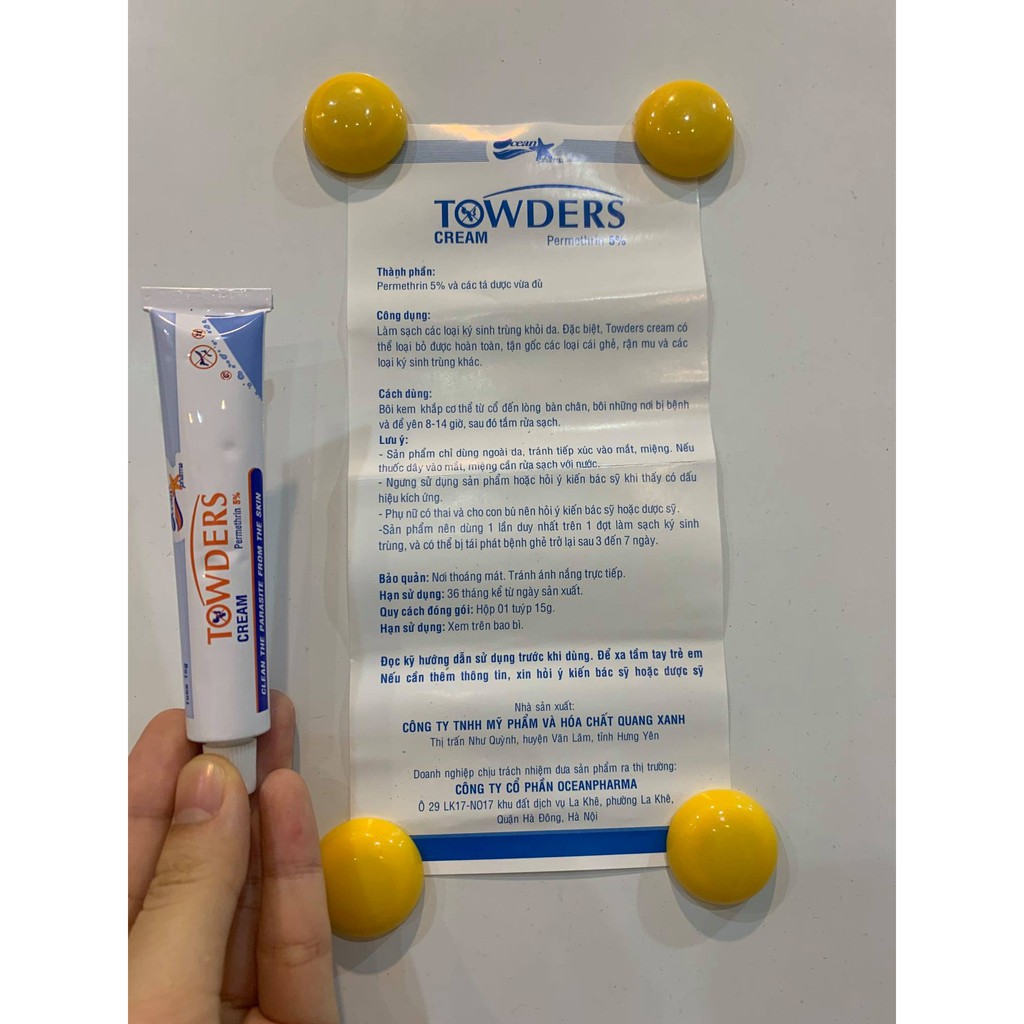 Kem làm sạch các loại ký sinh trùng khỏi da TOWDERS CREAM 15g
