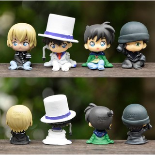 Mô hình Conan - Bộ 4 Mô hình Conan teo nhỏ - Shinichi Kaito Kid Amuro Suichi Akai Haibara Ai Gin Amuro Hattori