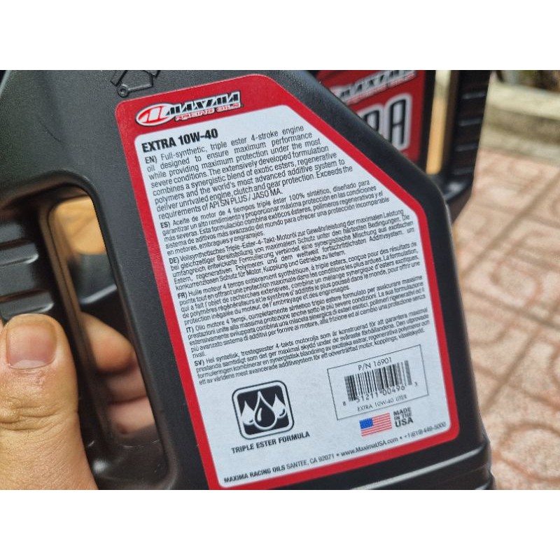 Nhớt Maxima Extra 10W40 Triple Ester Racing Oils.