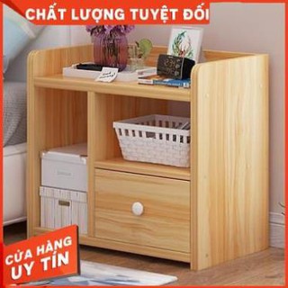 Tủ đầu giường trang trí phòng ngủ chất liệu gỗ công nghiệp phủ melamin bóng láng chống ẩm mốc