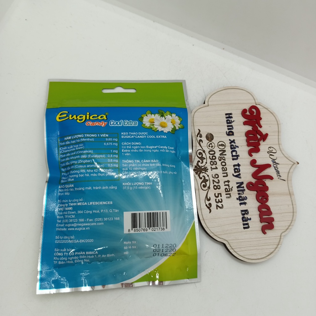 Kẹo Eugica cool extra gói 15 viên
