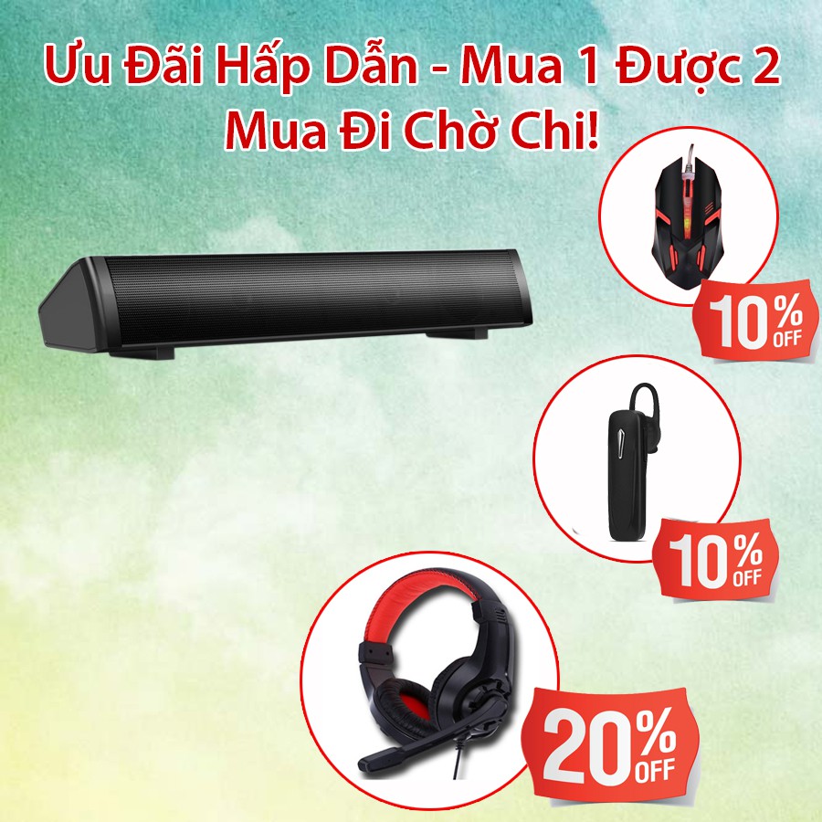 Loa Thanh Soundbar Gaming Để Bàn SADA V-105 Hỗ Trợ Bluetooth, AUX Dùng Cho Máy Vi Tính Pc, Laptop, Tivi