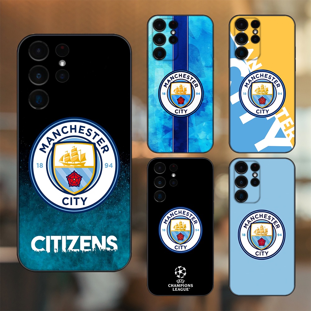 Ốp lưng Samsung S21 Ultra, S22 Ultra viền đen in hình Manchester City MC