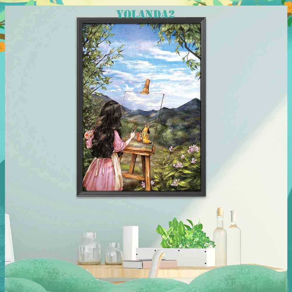 Bộ Tranh Thêu Chữ Thập 53x72cm 11CT Hình Cô Gái Màu Sắc Độc Đáo