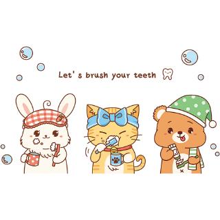 Sticker Dán Tường Chống Thấm Nước Họa Tiết Hình Chiếc Răng Theo Phong Cách Hoạt Hình Dùng Trong Trang Trí Phòng Tắm