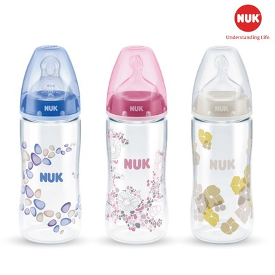 Bình sữa cổ rộng NUK nhựa PA 300ml núm ti Silicone S2 - M chỉnh nha chống sặc chống đầy hơi